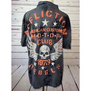 Affliction American Customs Motor Club Mens Polo‎ Shirt Large MMA Grunge UFC